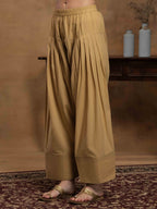 Navdana Beige Fullsleeves Kurti & Farshi Salwar Set-ZEENAT