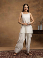 Navdana Sleeveless Kurti & Farshi Salwar Set- CHANDANI