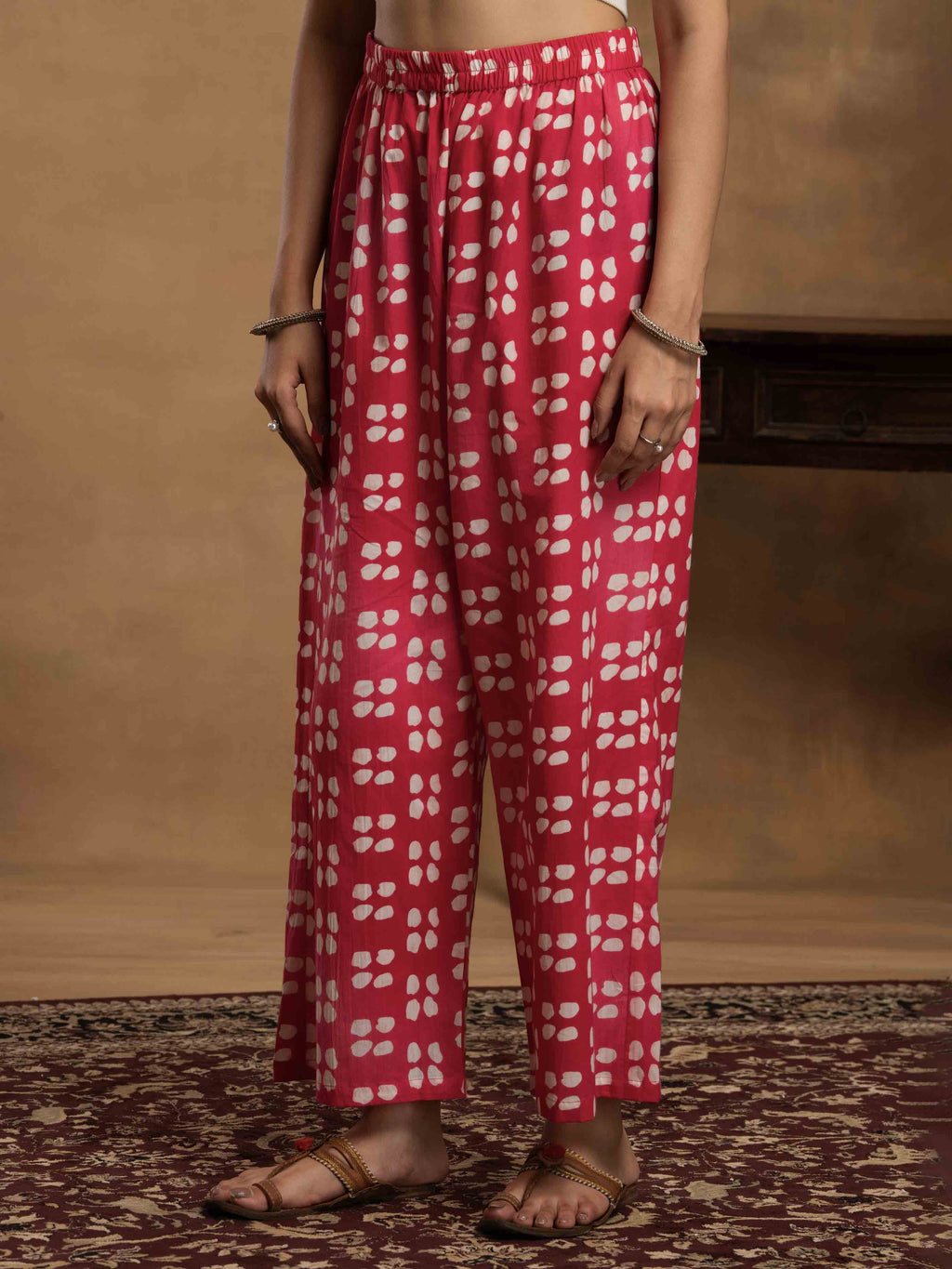 Navdana Pink Tie & Dye Cotton Anarkali Kurta Set with Dupatta - HUSNA