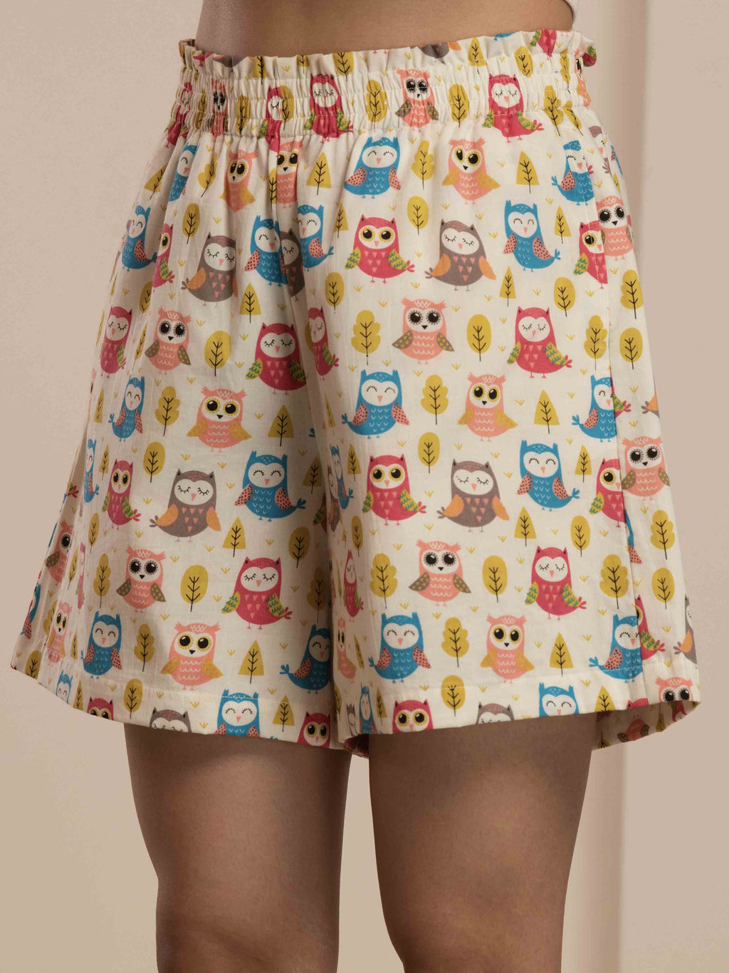 Navdana Owl Co-ord Set with Shirt & Shorts - Coco