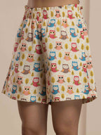 Navdana Owl Co-ord Set with Shirt & Shorts - Coco