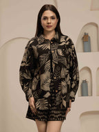 Navdana Black Co-ord Set with Maple Motif (2 Piece Set) - MAPLE