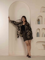 Navdana Black Co-ord Set with Maple Motif (2 Piece Set) - MAPLE