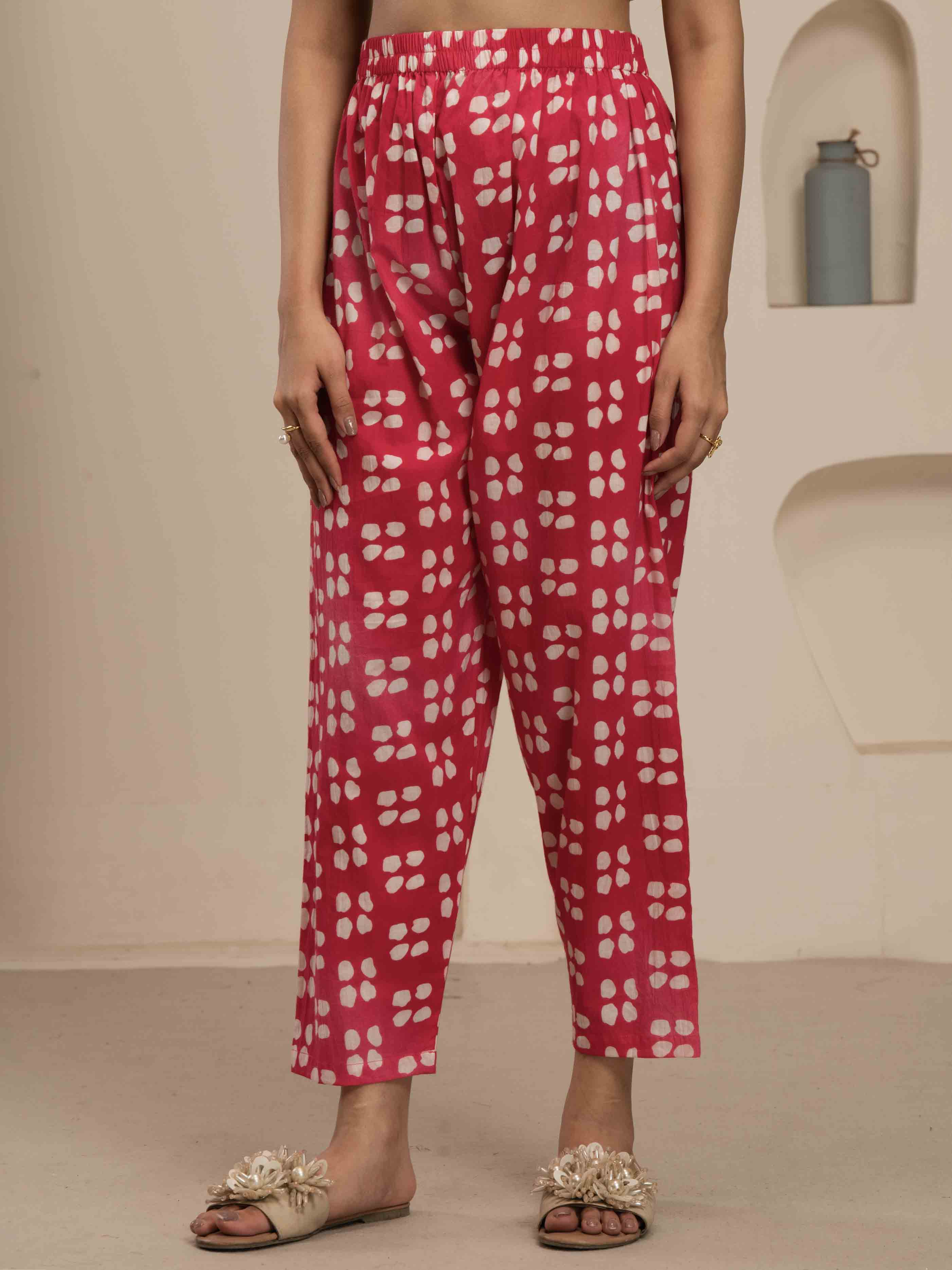 Navdana Pink Oversized Tie-Dye Print Co-ord Set with Pants-RANGILI