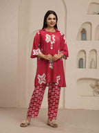 Navdana Pink Oversized Tie-Dye Print Co-ord Set with Pants-RANGILI