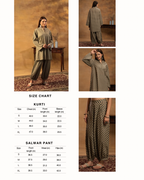 Navdana Blue Polka Beige Full Sleeves Kurti and Afghani Pants Co-ord Set-IRA