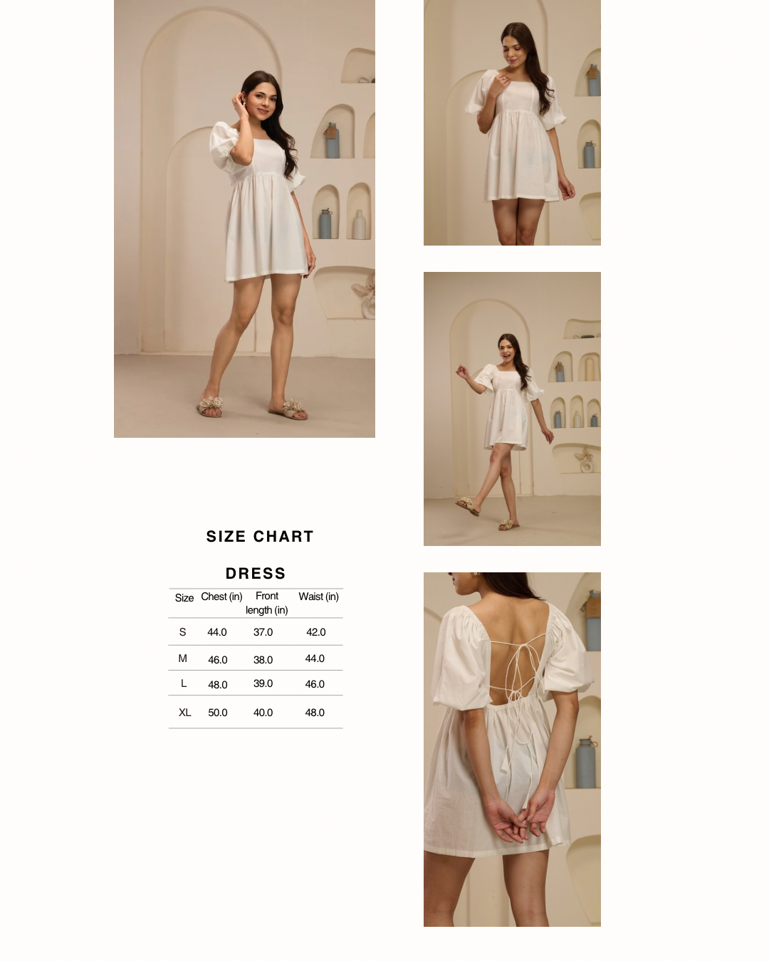Navdana White Short Tie-Back Dress - Moon