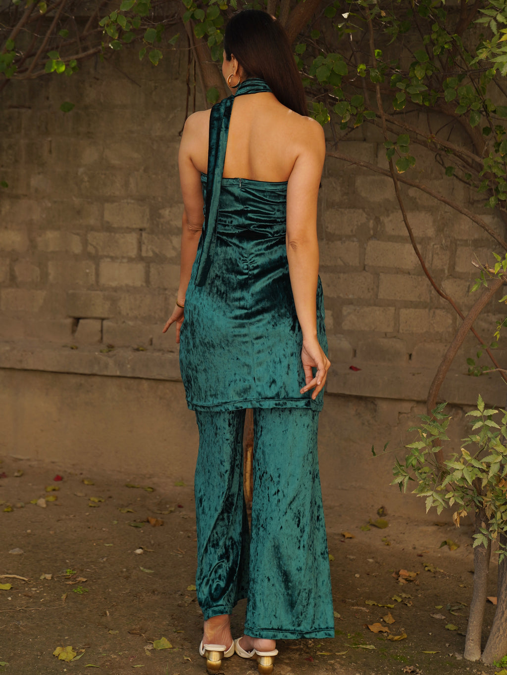 Navdana Velvet Tube Tunic & Flared Pants Set – Bebo