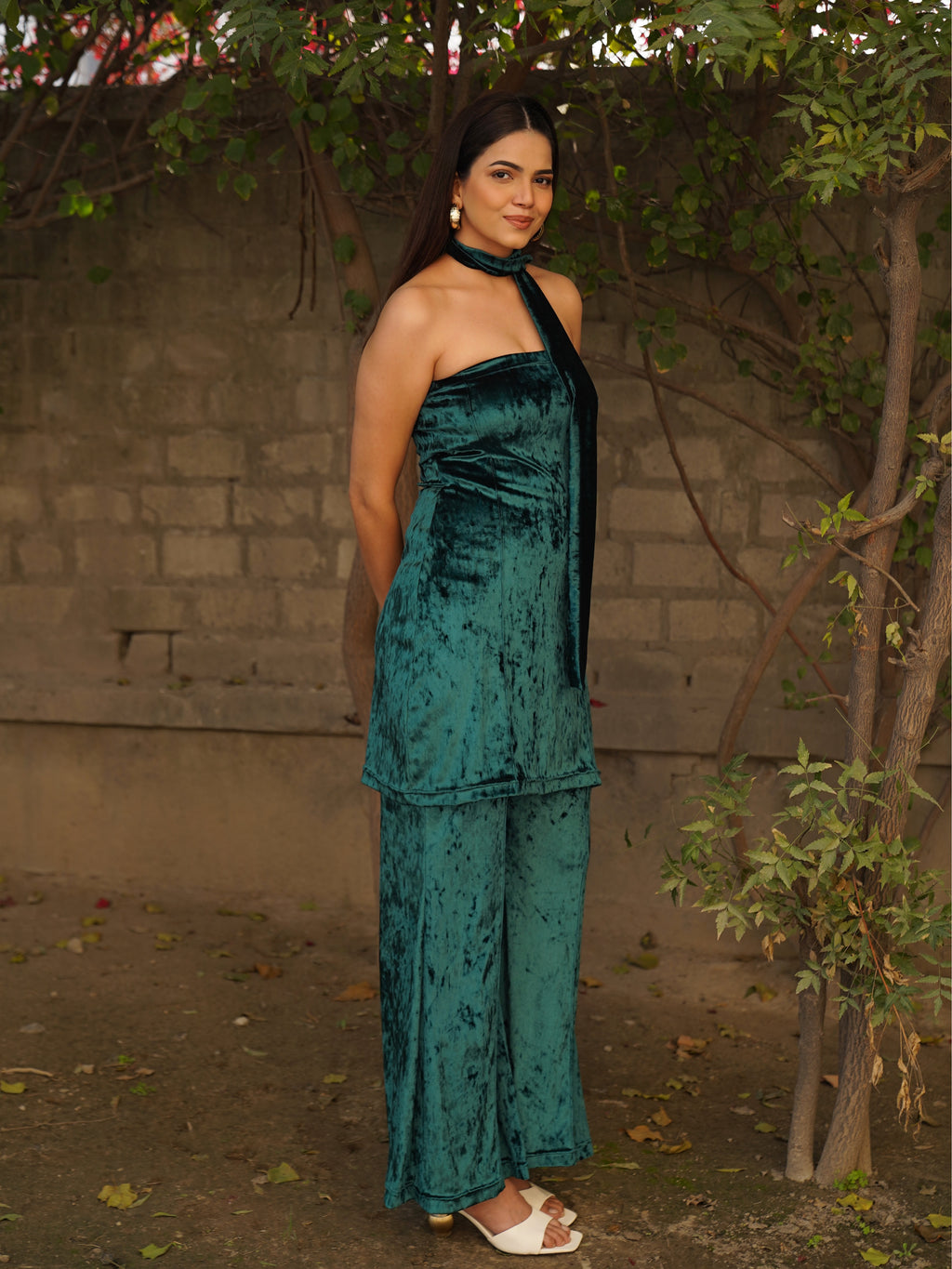 Navdana Velvet Tube Tunic & Flared Pants Set – Bebo