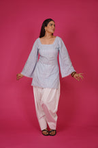 Navdana Striped Corset Back Cotton Kurti – Jhalak