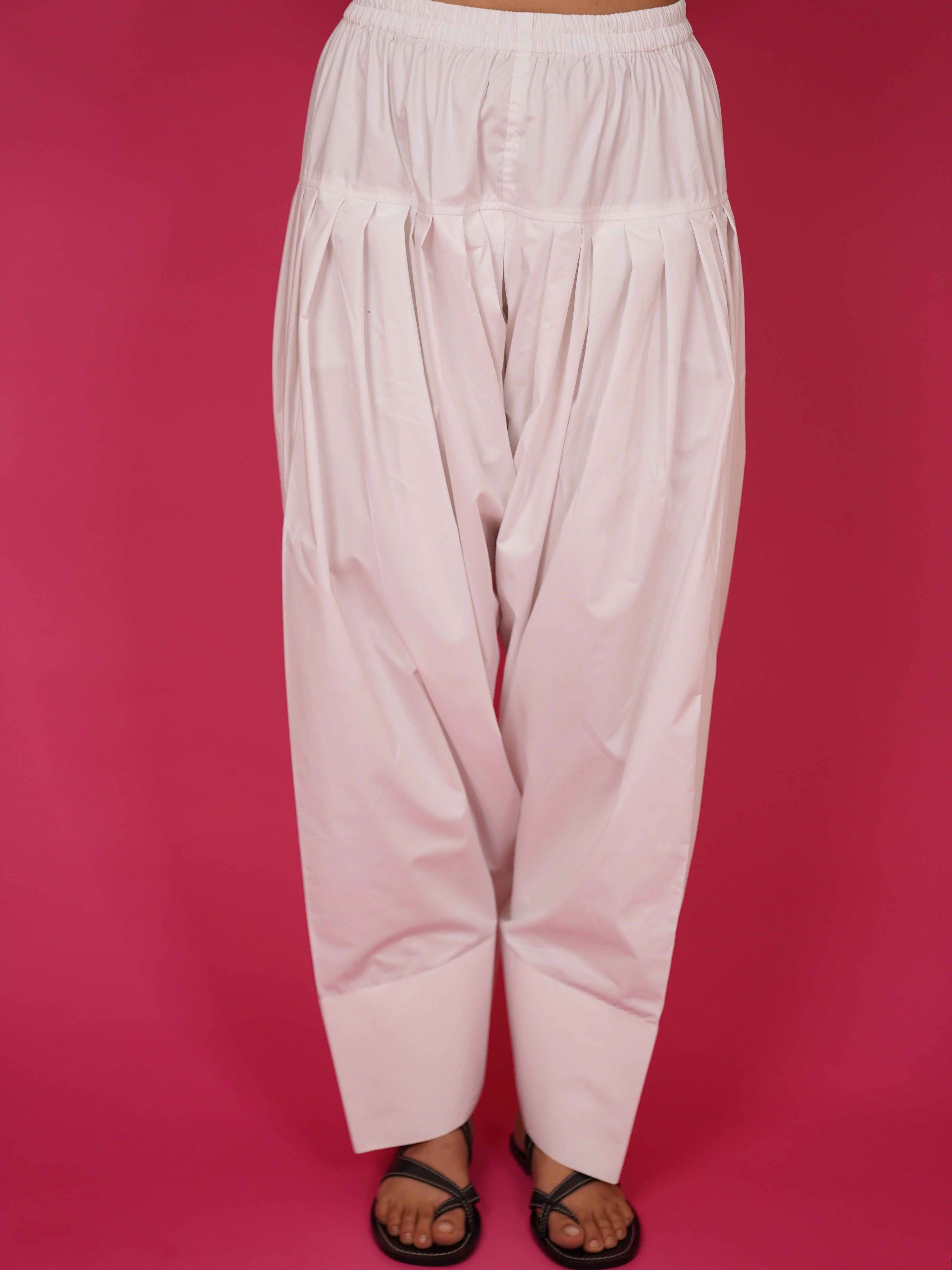 Navdana White Cotton Farshi Salwar – Saba