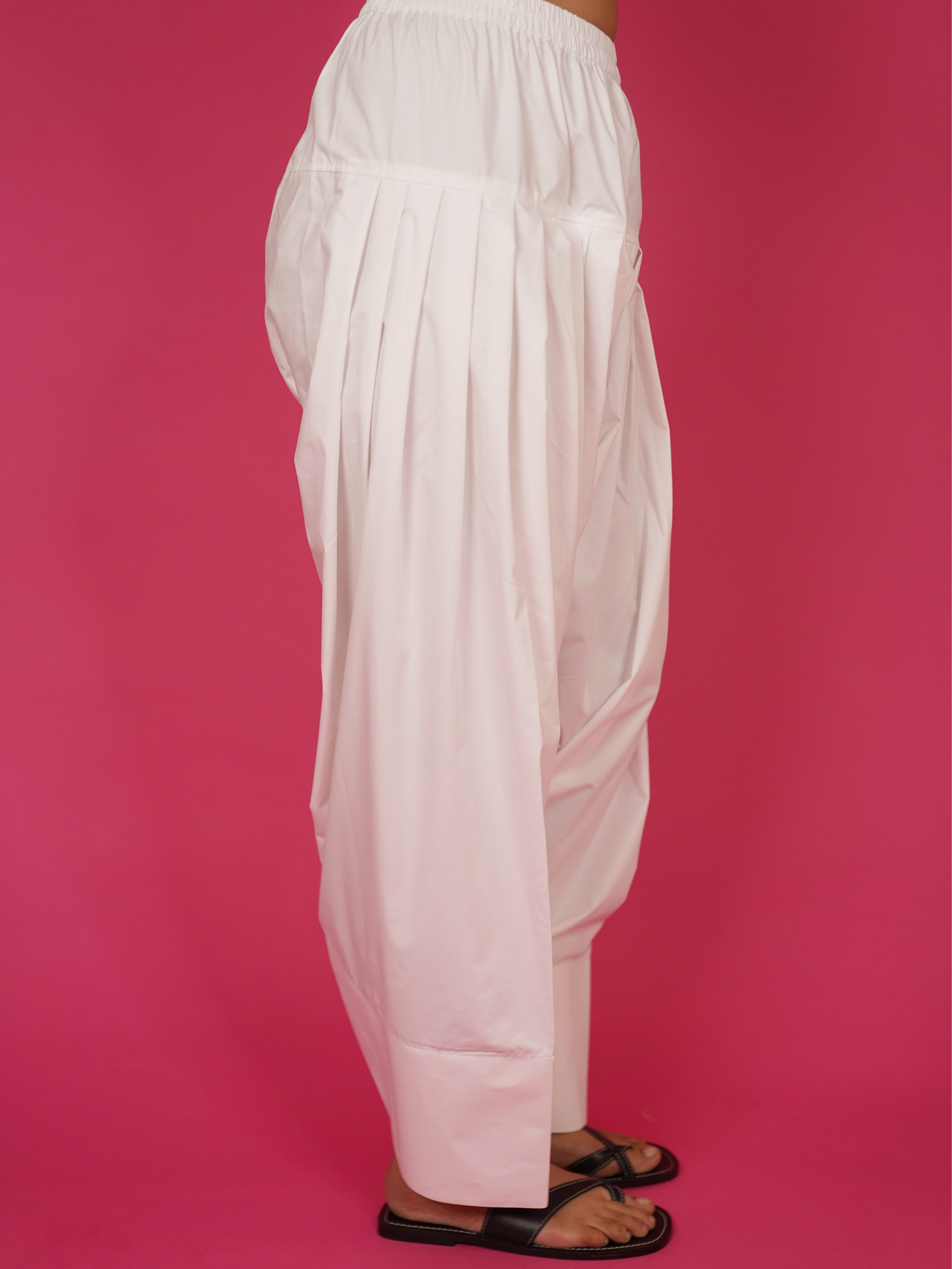 Navdana White Cotton Farshi Salwar – Saba