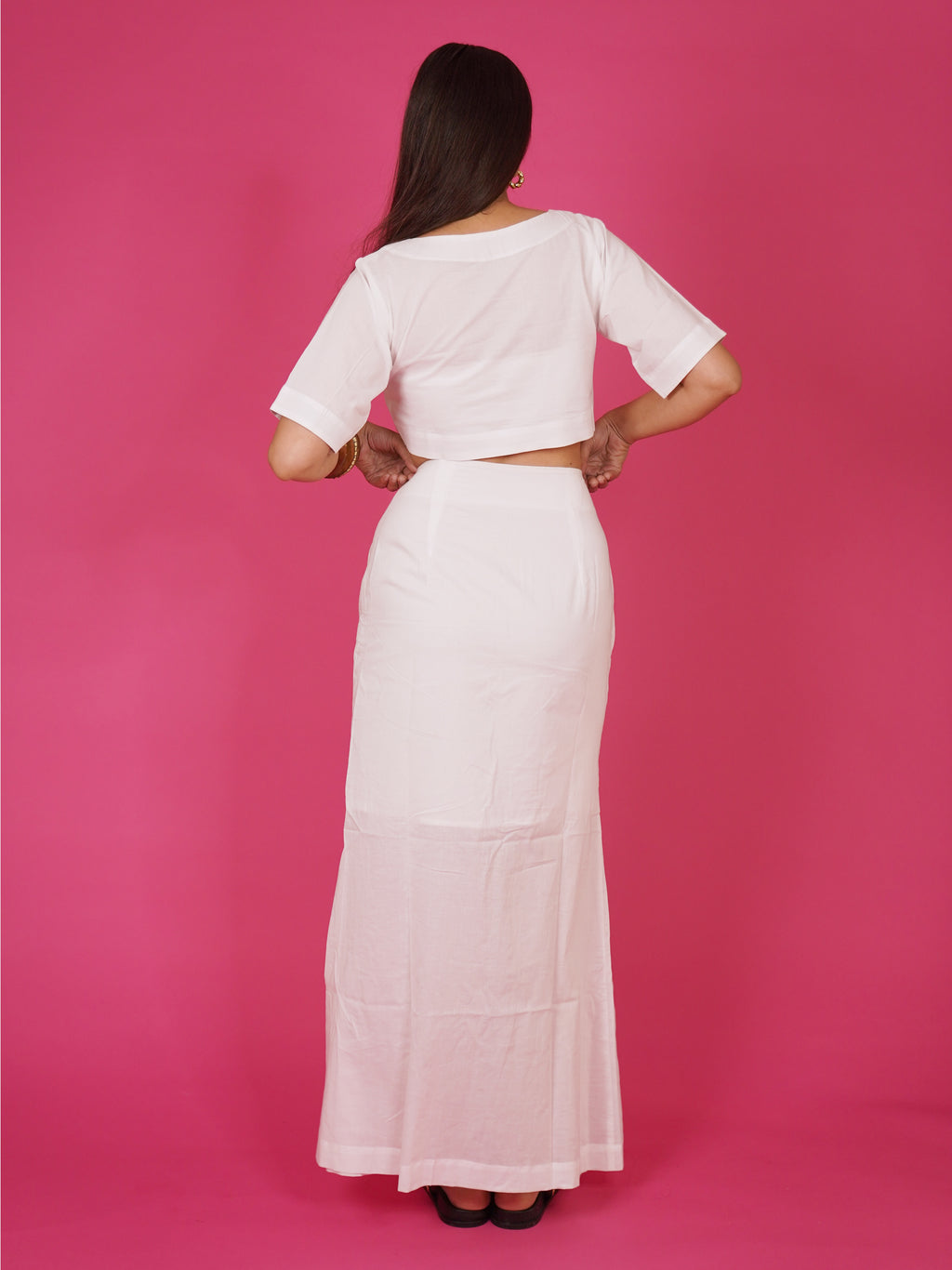 Navdana White Cotton Everyday Maxi Skirt – Jasmine