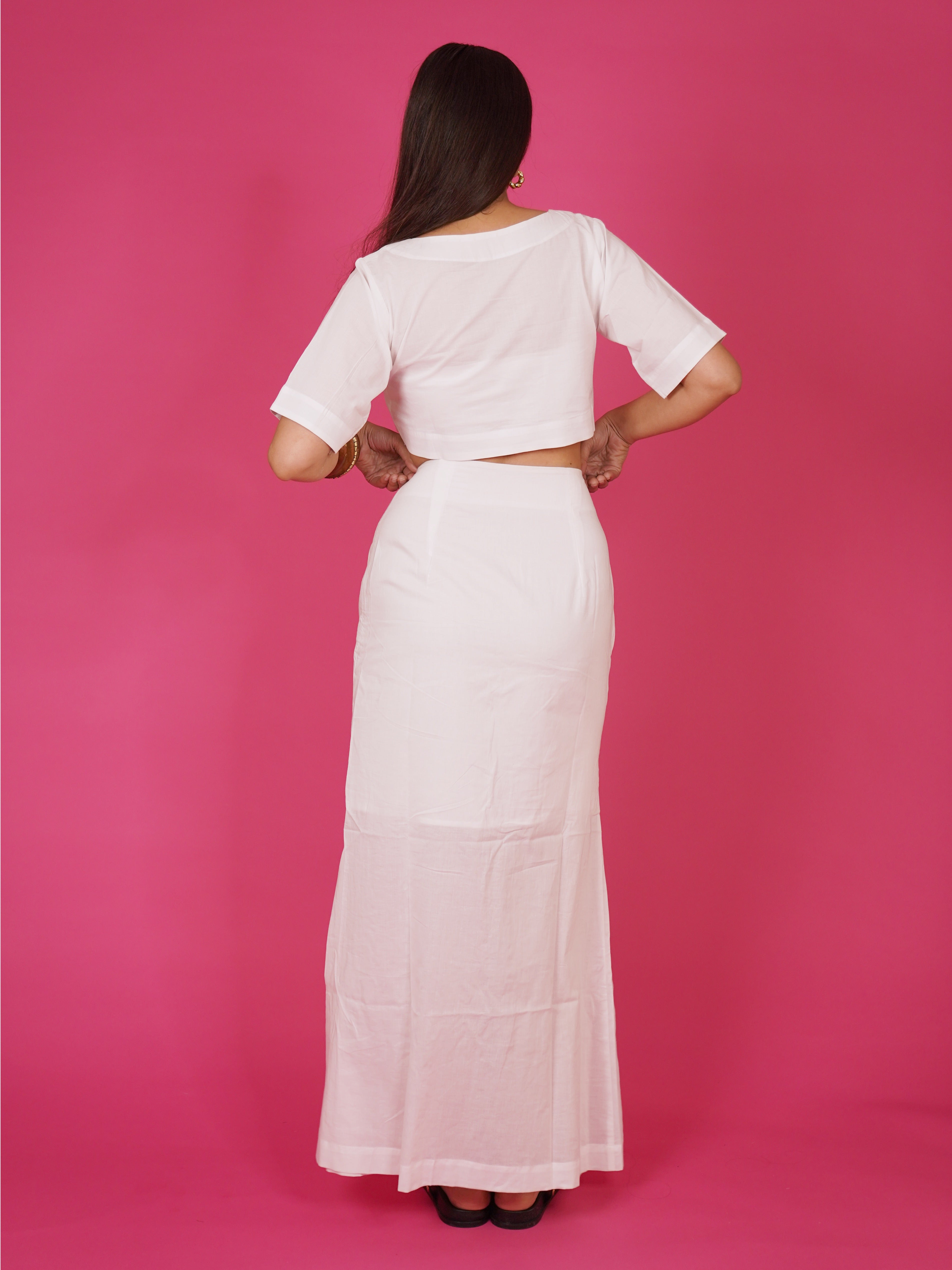 Navdana White Cotton Everyday Maxi Skirt – Jasmine