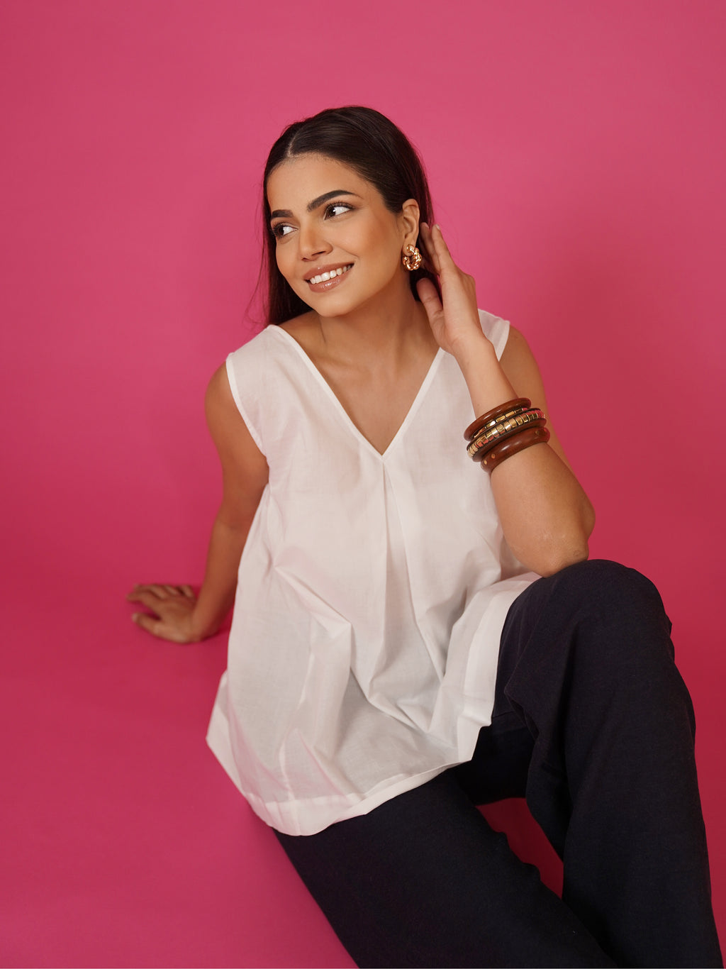 Navdana White Everyday Cotton Top – Zoya