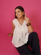 Navdana White Everyday Cotton Top – Zoya