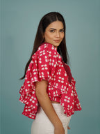 Navdana Pink Flared Cotton Sleeves with Rib Crop Top – Sia