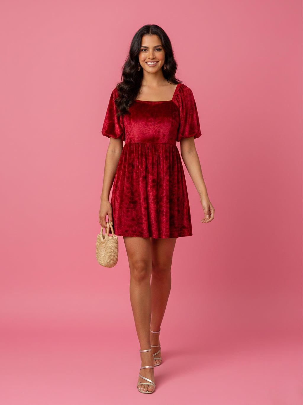 Navdana Velvet Back Tie-Up Red Mini Dress – Blossom